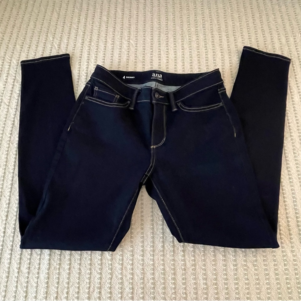 Ana Stretch Skinny Dark Blue Jeans - Size: 4